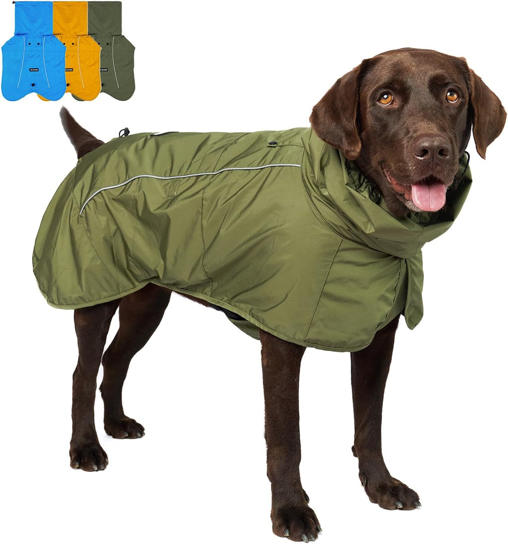 Tuff Pupper Waterproof Dog Raincoat | Full-Body Windproof Rain Jacket for Dogs | Reflective Strips | Breathable Mesh Lining | Adjustable Fit | Leash Port | Small Medium Large XL XXL Dogs (Blue, XS) - Image 9