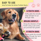Double-sided pet deshedding rake stainless steel teeth