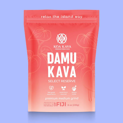 Koa Kava Damu Premium Fijian Noble Root 226g powder package front view