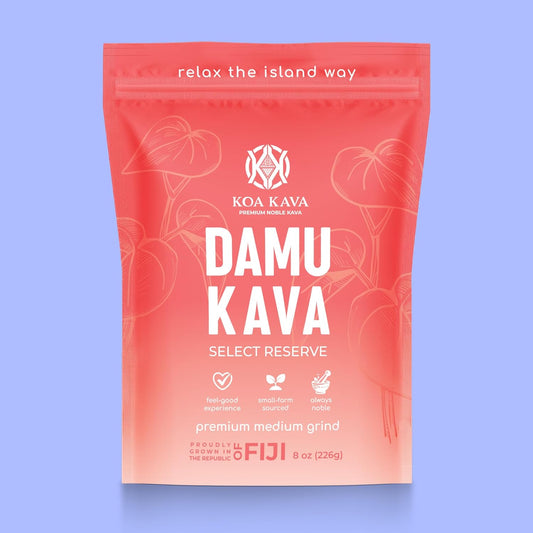 Koa Kava Damu Premium Fijian Noble Root 226g powder package front view