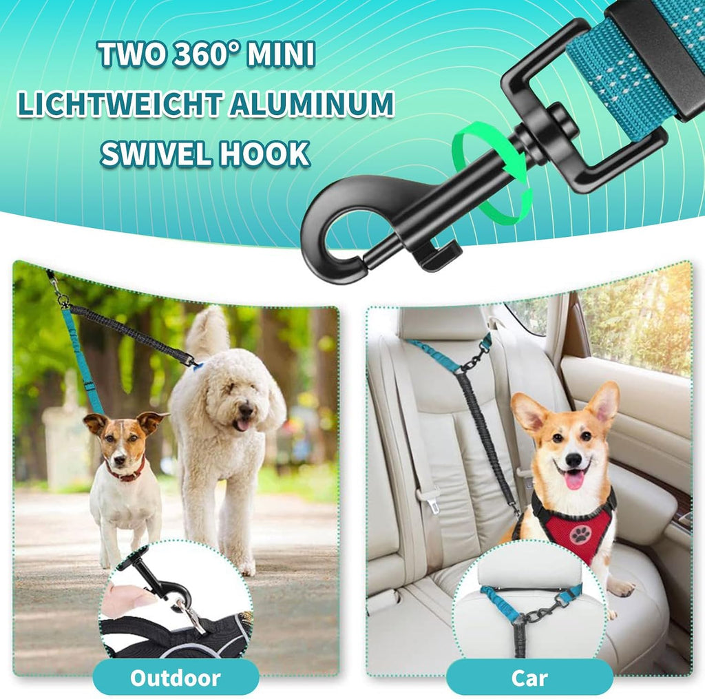 Heavy duty galvanized zinc alloy buckle hardware on the premium purple imported double dog leash