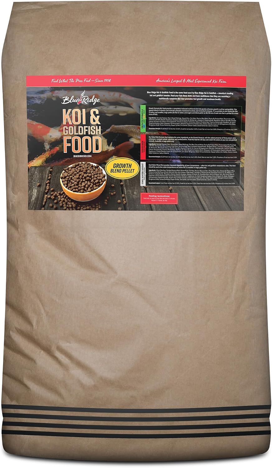 Blue Ridge Koi Fish Food 2lb - Koi Food 3/16" Large and Mini Blend Growth Formula, Goldfish Food, Premium Fish Food for Ponds, Ponds Fish Food, Floating Pond Pellets - Image 11