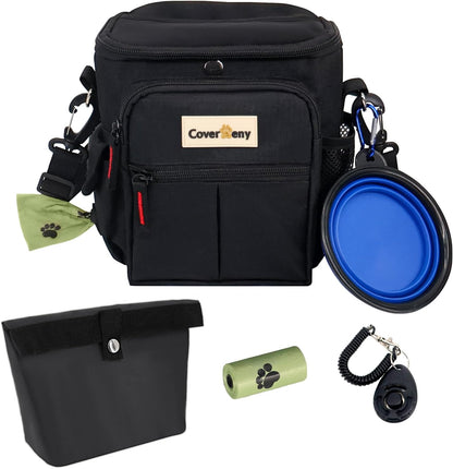 Full set of Cover Geny dog treat pouch and included training accessories