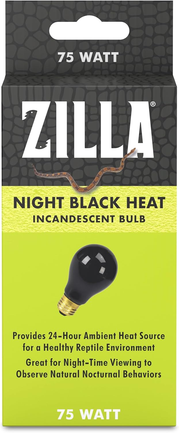 Zilla incandescent bulb night black front view reptile terrarium heating lamp