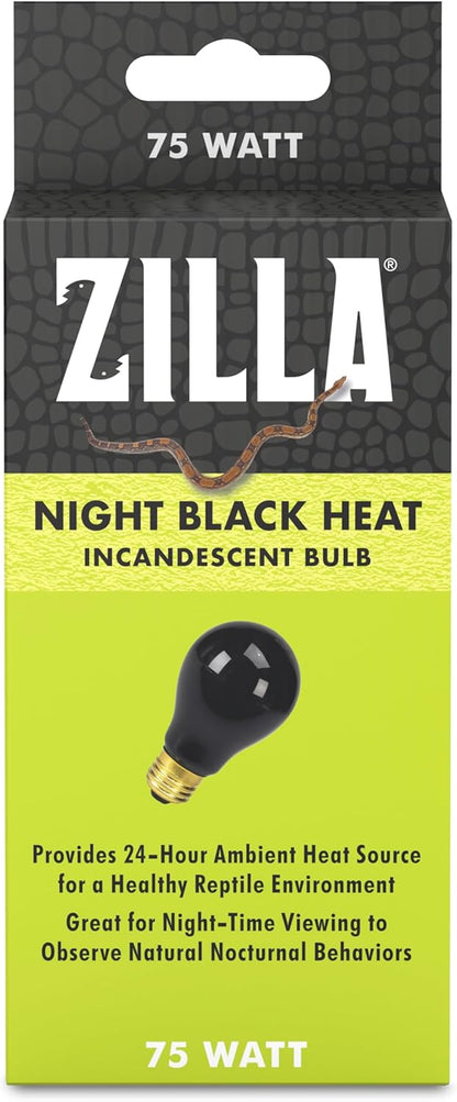 Zilla incandescent bulb night black front view reptile terrarium heating lamp