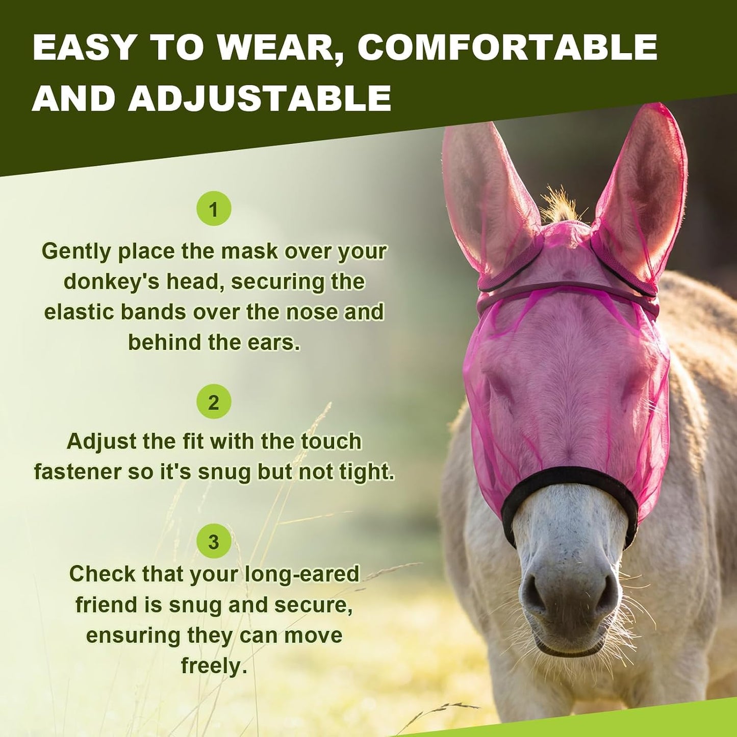 Folded Yeyeplum mini donkey fly mask showing portability