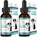 HMone Max Potency Hemp Oil for Dogs and Cats front view of the two pack bottles showing the pet calming drops label.