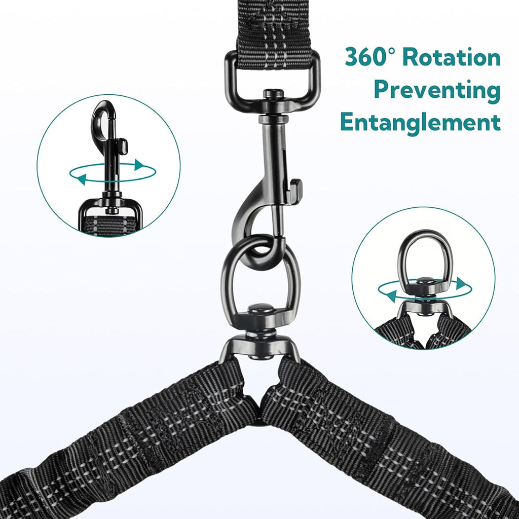 Dhgate dual bungee pet lead shock absorbing running leash for two dogs