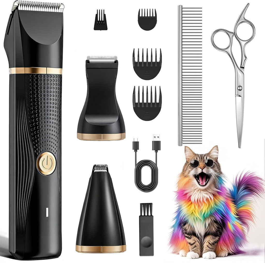 Cat Grooming Clippers Kit with Paw Trimmer, 3 in 1 Electric Pet Hair Trimmer Supplies for Thick Matted Hair, Heavy Coat Butt Shaver Cat Razor Fur Trimmer for Dogs at Home (White) - Image 10