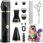 Cat Grooming Clippers Kit with Paw Trimmer, 3 in 1 Electric Pet Hair Trimmer Supplies for Thick Matted Hair, Heavy Coat Butt Shaver Cat Razor Fur Trimmer for Dogs at Home (White) - Image 10