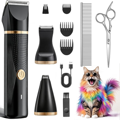 Cat Grooming Clippers Kit with Paw Trimmer, 3 in 1 Electric Pet Hair Trimmer Supplies for Thick Matted Hair, Heavy Coat Butt Shaver Cat Razor Fur Trimmer for Dogs at Home (White) - Image 10