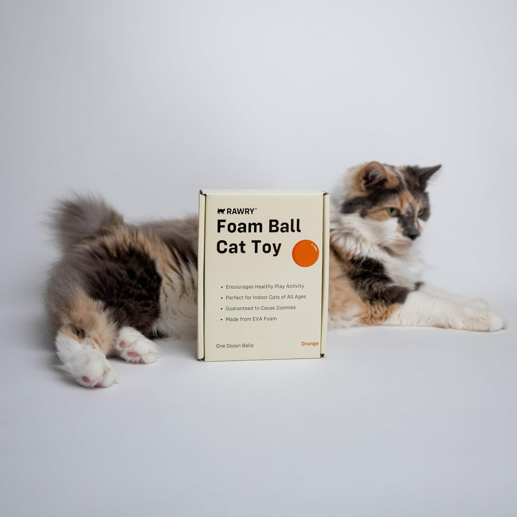 Close up of soft orange foam cat toy
