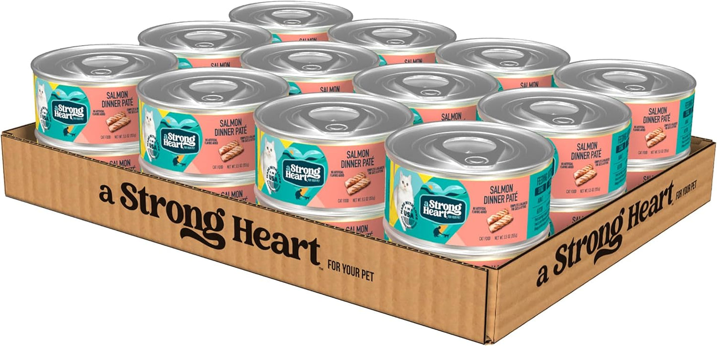 A Strong Heart Canned Wet Cat Food, Dinner Variety Pack - 5.5 oz Cans (Pack of 32), Made in The USA with Real Chicken, Turkey & Salmon - Image 15
