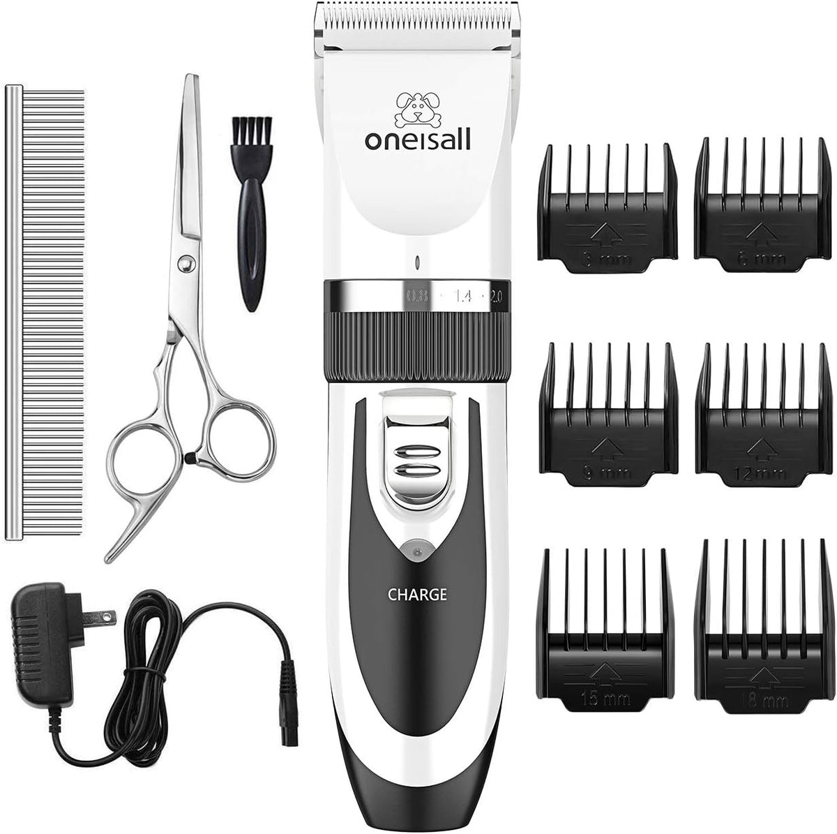 oneisall Dog Clippers Low Noise, Dog Grooming Kit with Rechargeable, Pet Shaver Cordless Electric Quiet Hair Clipper Set for Dogs Cats PetsGold - Image 10