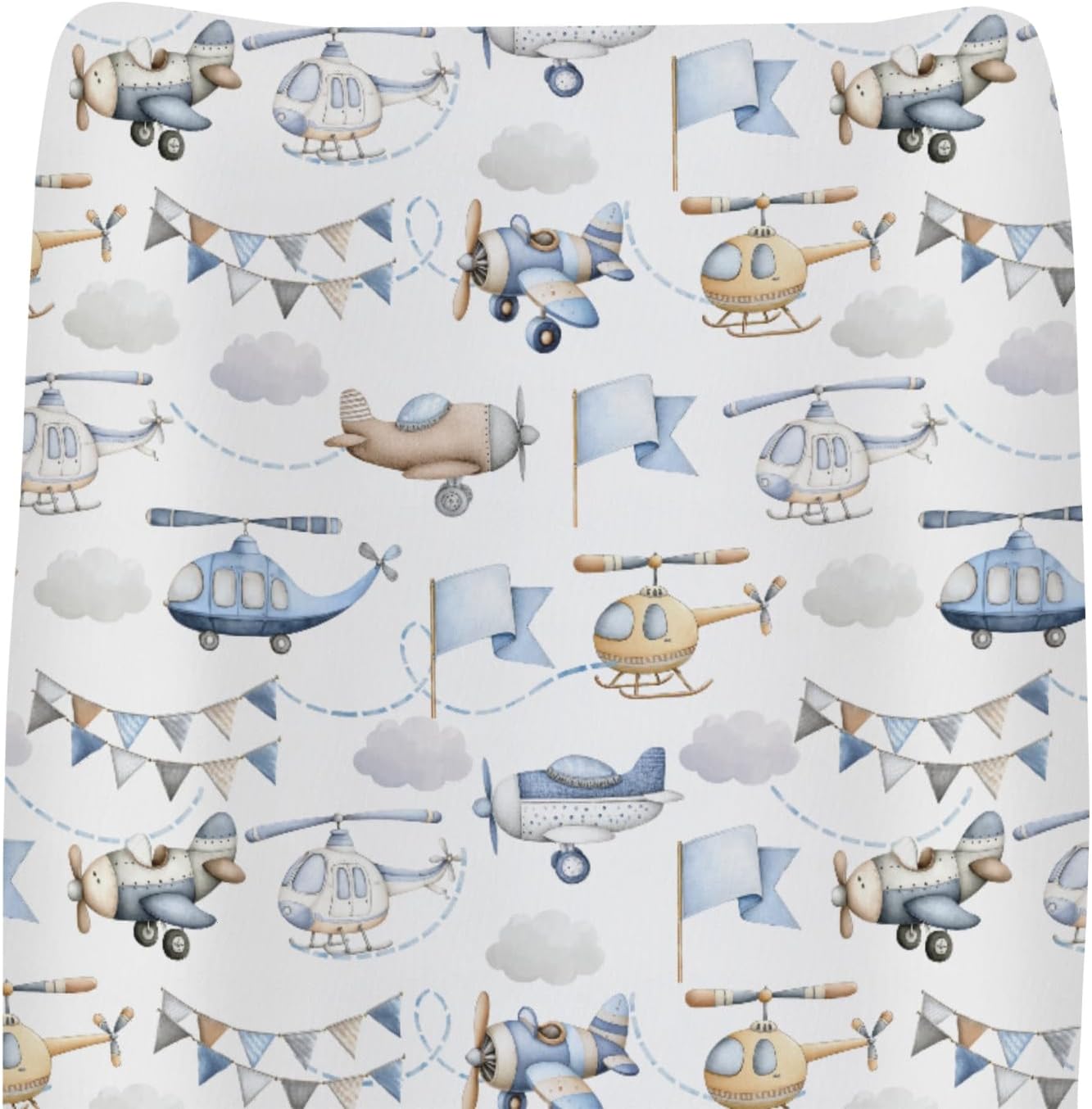 ZoUbqchY watercolor airplanes changing pad cover front view