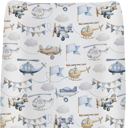 ZoUbqchY watercolor airplanes changing pad cover front view