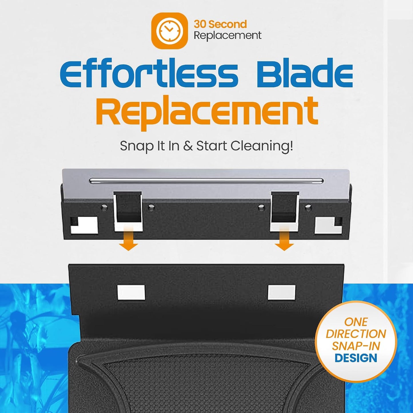 Stainless steel scraper blades pack of two for fish tank maintenance.
