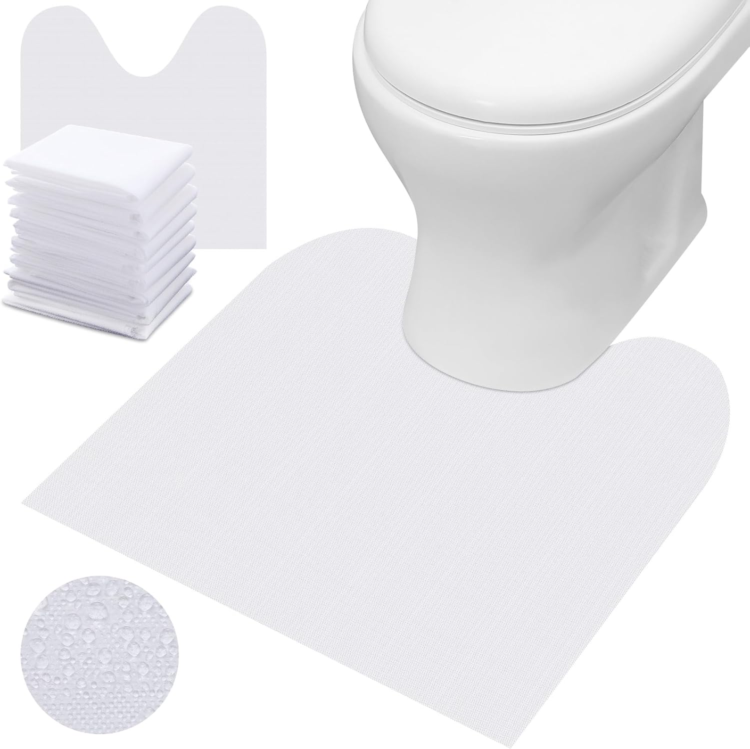Drydiet Disposable Toilet Mats front view showing the 25 piece packaging for bathroom floor protection.