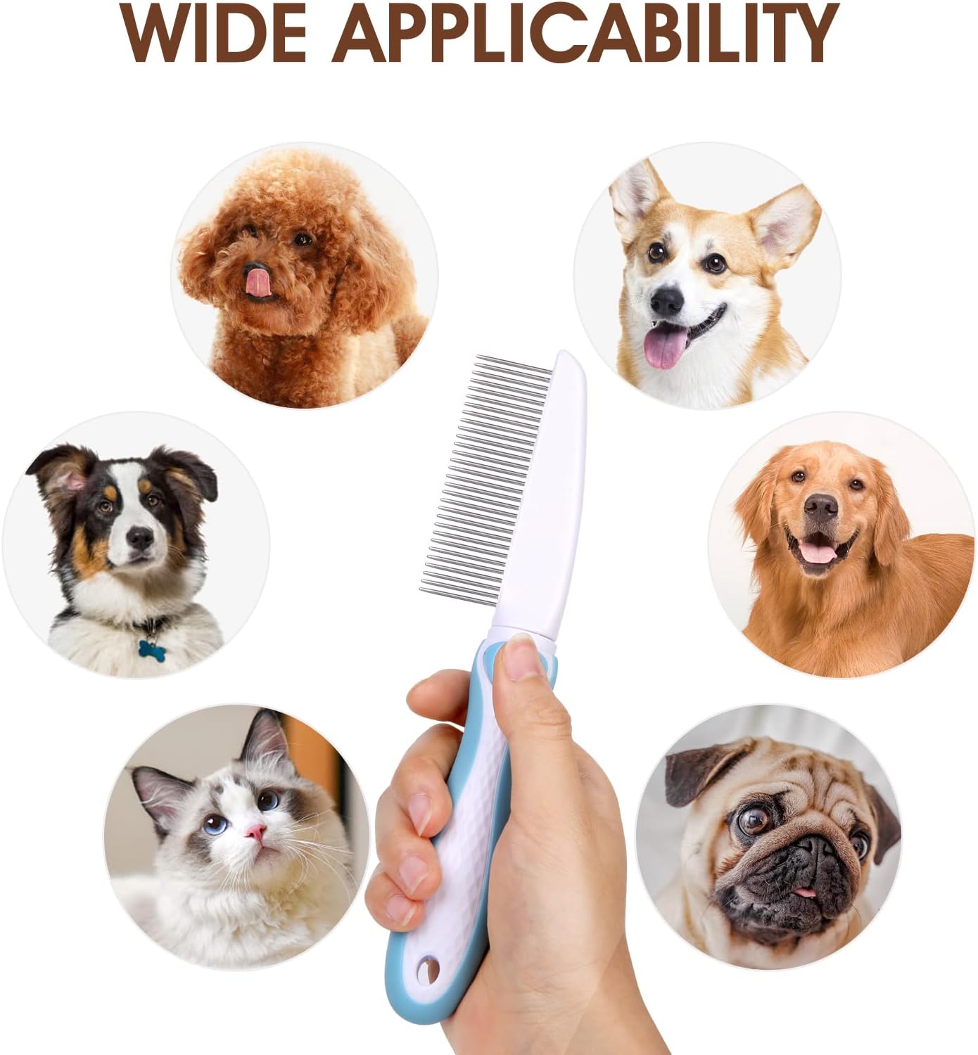 Professional pet grooming tool for detangling and deshedding