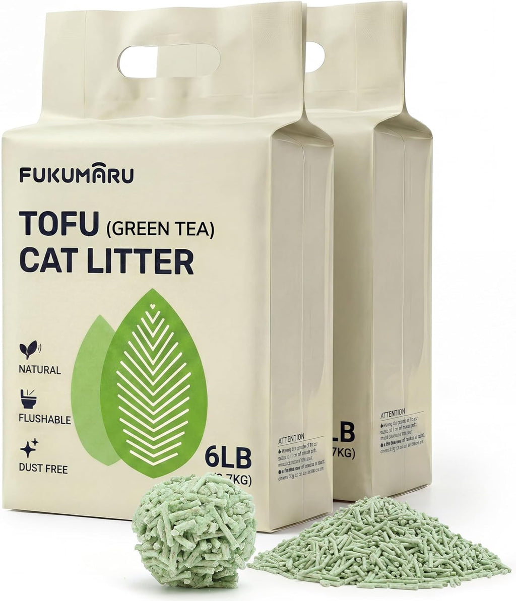 FUKUMARU Tofu Cat Litter, 12lb - Lavender Scent, Firm Clumping, Natural Odor Control, Low Dust, Flushable Plant-Based Pellets for Cats, 6lb x 2 Bags - Image 11