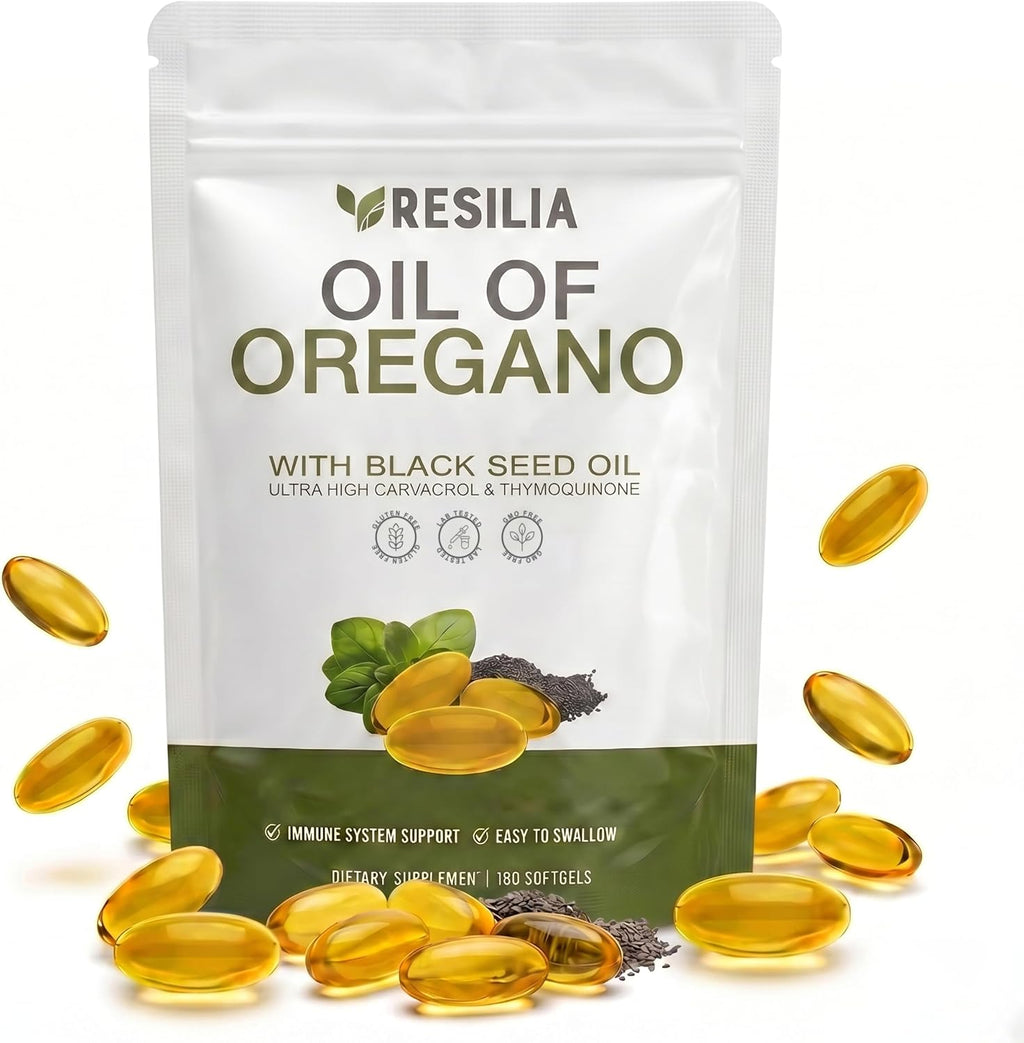 Resilia Softgels with Black Seed Oil - Premium Grade Oregano Oil Capsules for Immune & Digestive Support - Gluten-Free Softgels - Natural Herbal Wellness Supplement (60 Count) - Image 9