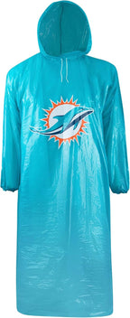 NFL Waterproof Rain Poncho for Adults, Sporty, Elastic Sleeves and Drawstring Hood, Unisex Rain Coat - Image 15