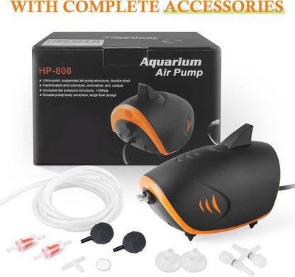 Hitop aquarium air pump kit including tubes and air stones
