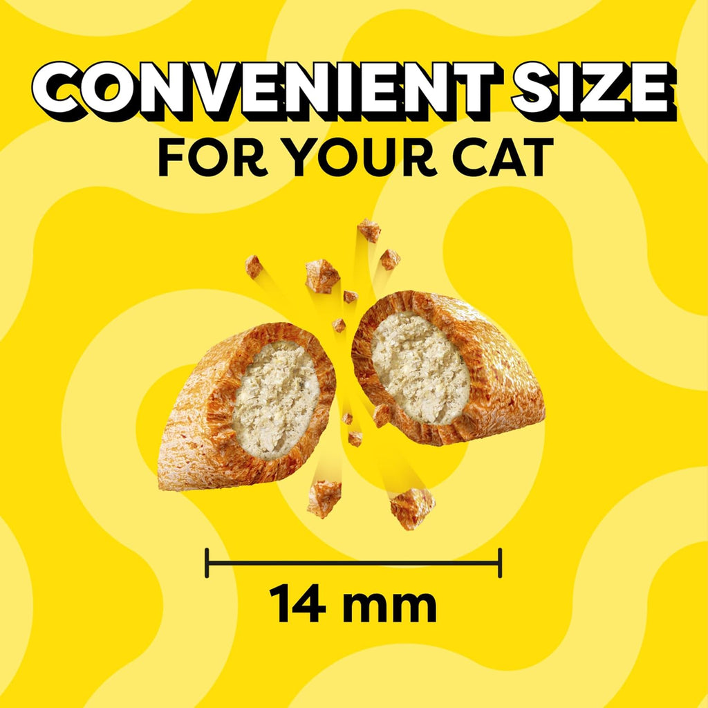Temptations Jumbo Stuffed Cat Treats, Crunchy and Soft Cat Treats, Tempting Tuna Flavor, 14 oz. Tub - Image 9