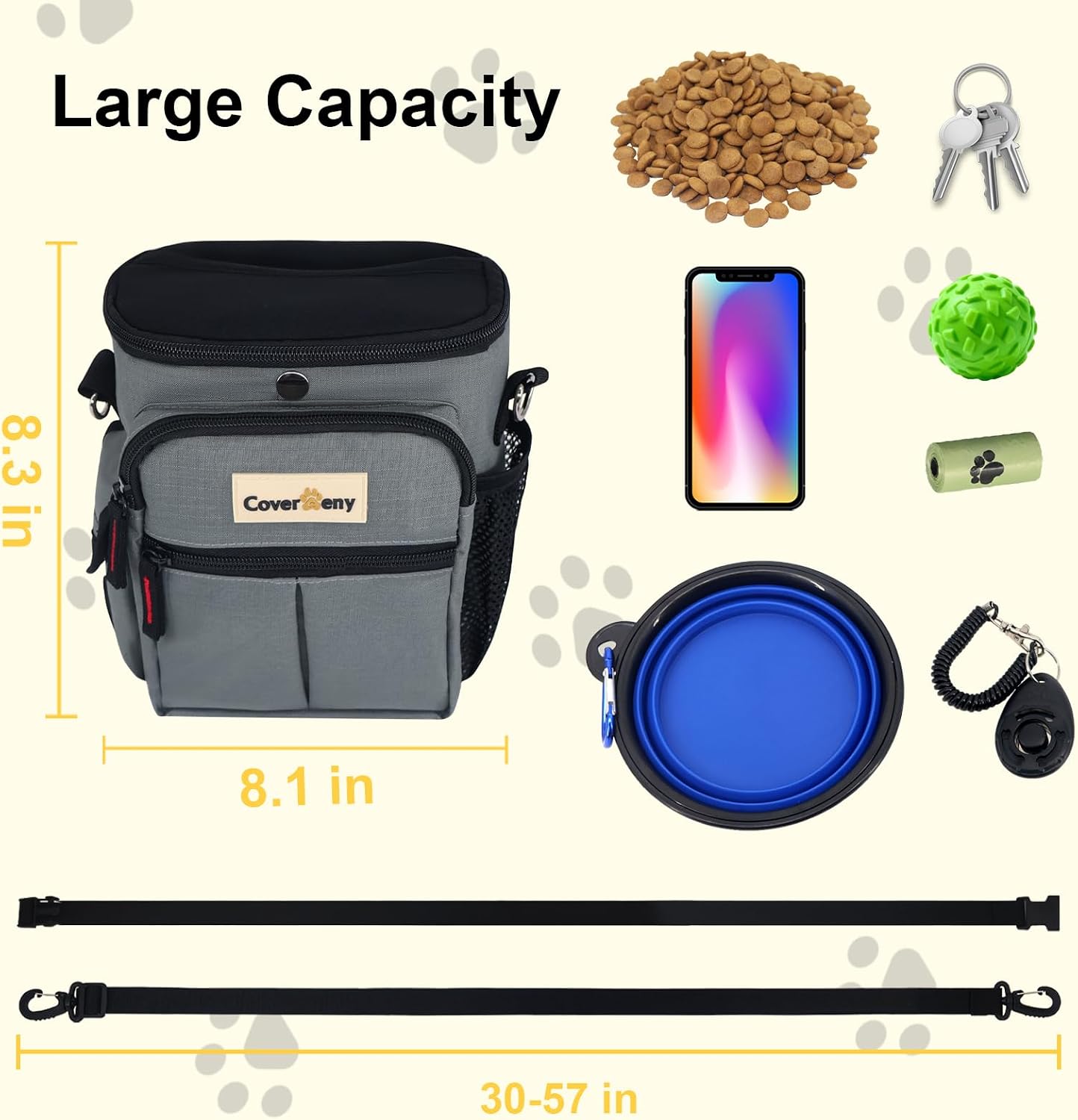Side view of Cover Geny pouch showing poop bag dispenser
