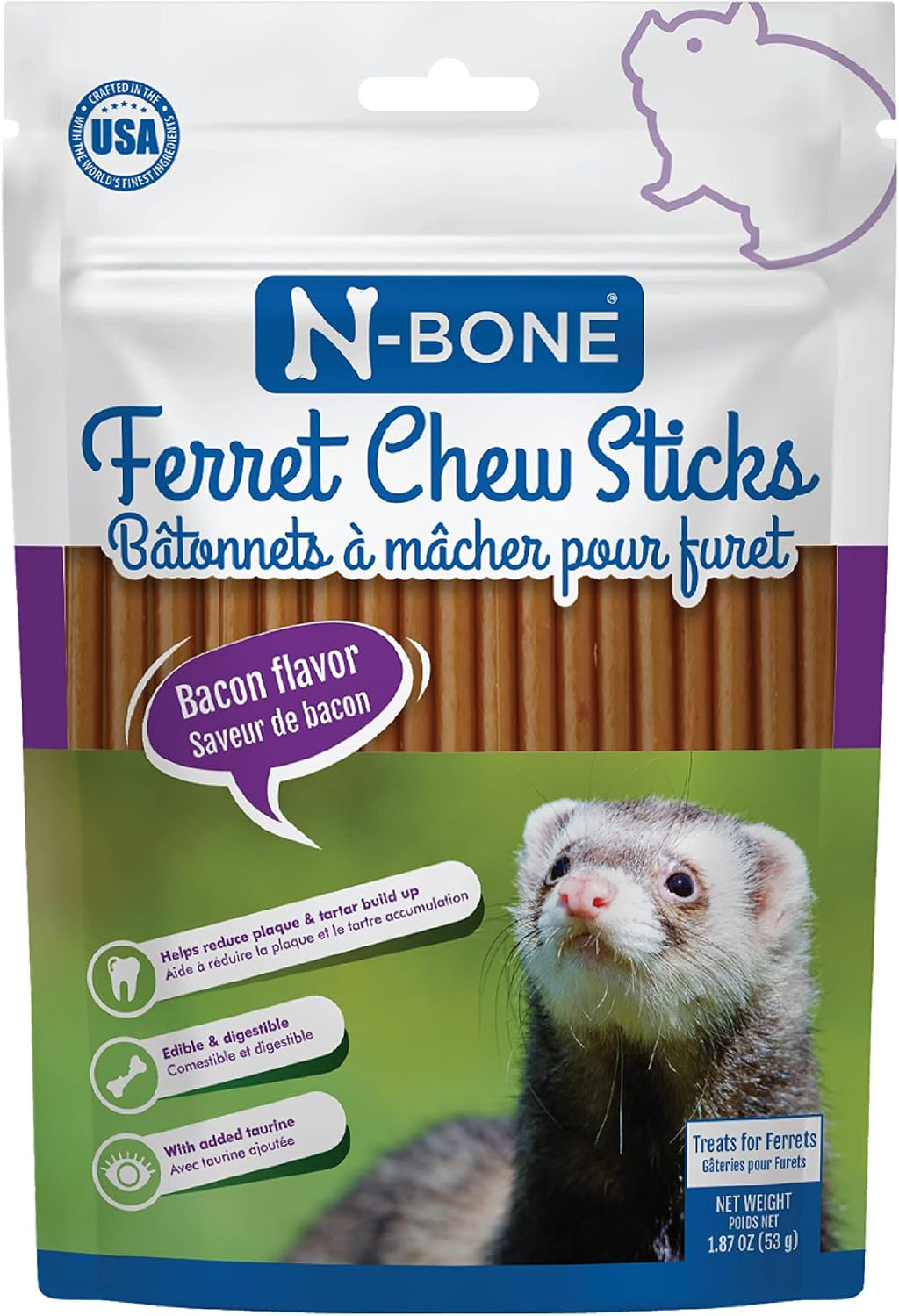 N-Bone Ferret Chew Sticks Salmon Flavor, 1.87-oz Bag - Image 9