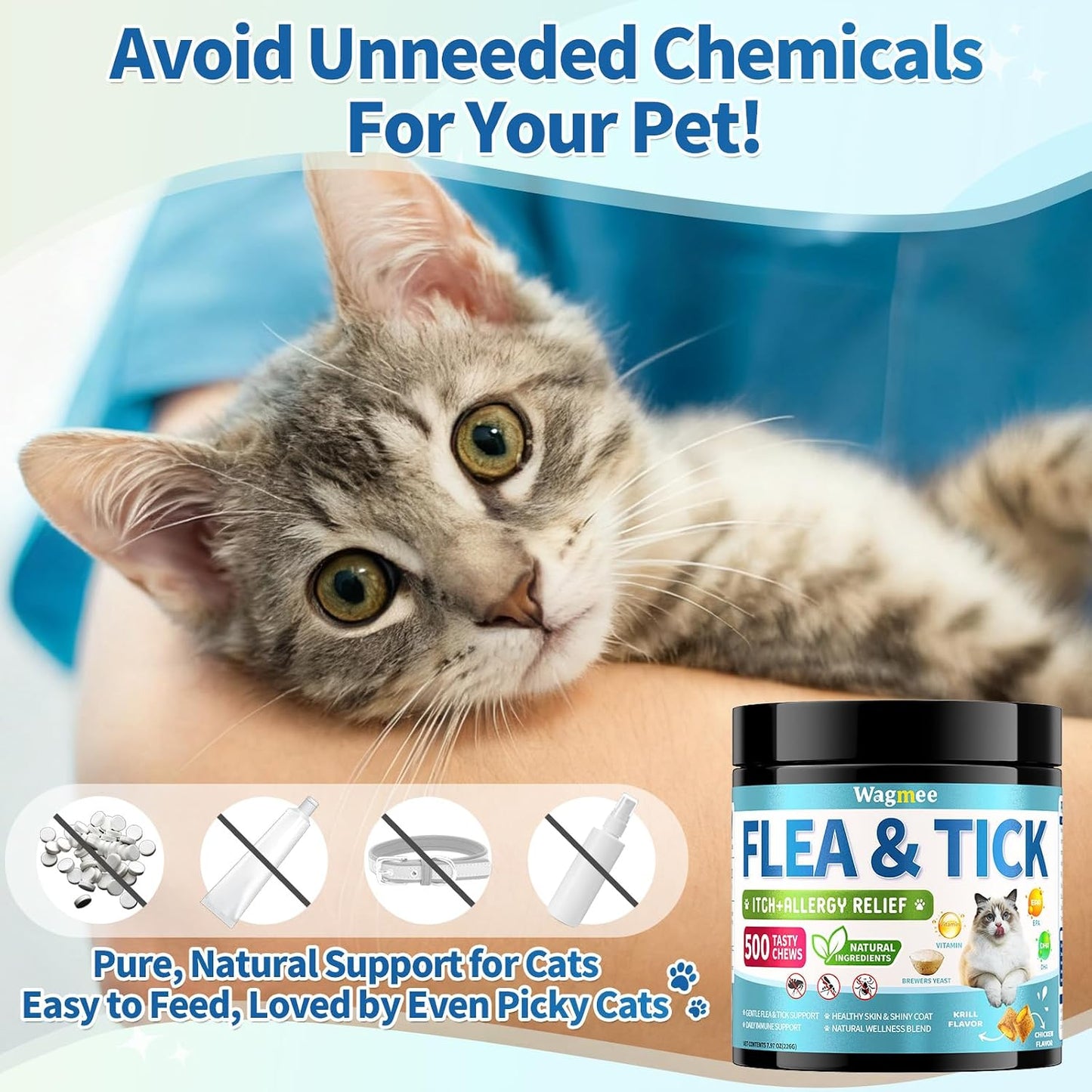 Authentic USA imported Wagmee cat flea prevention product for Indian pet care.