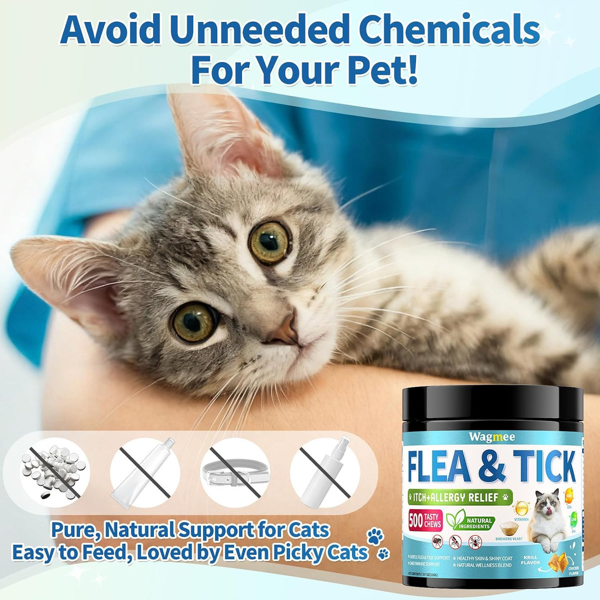 Authentic USA imported Wagmee cat flea prevention product for Indian pet care.