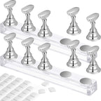 Blulu magnetic nail stand front view with silver holders