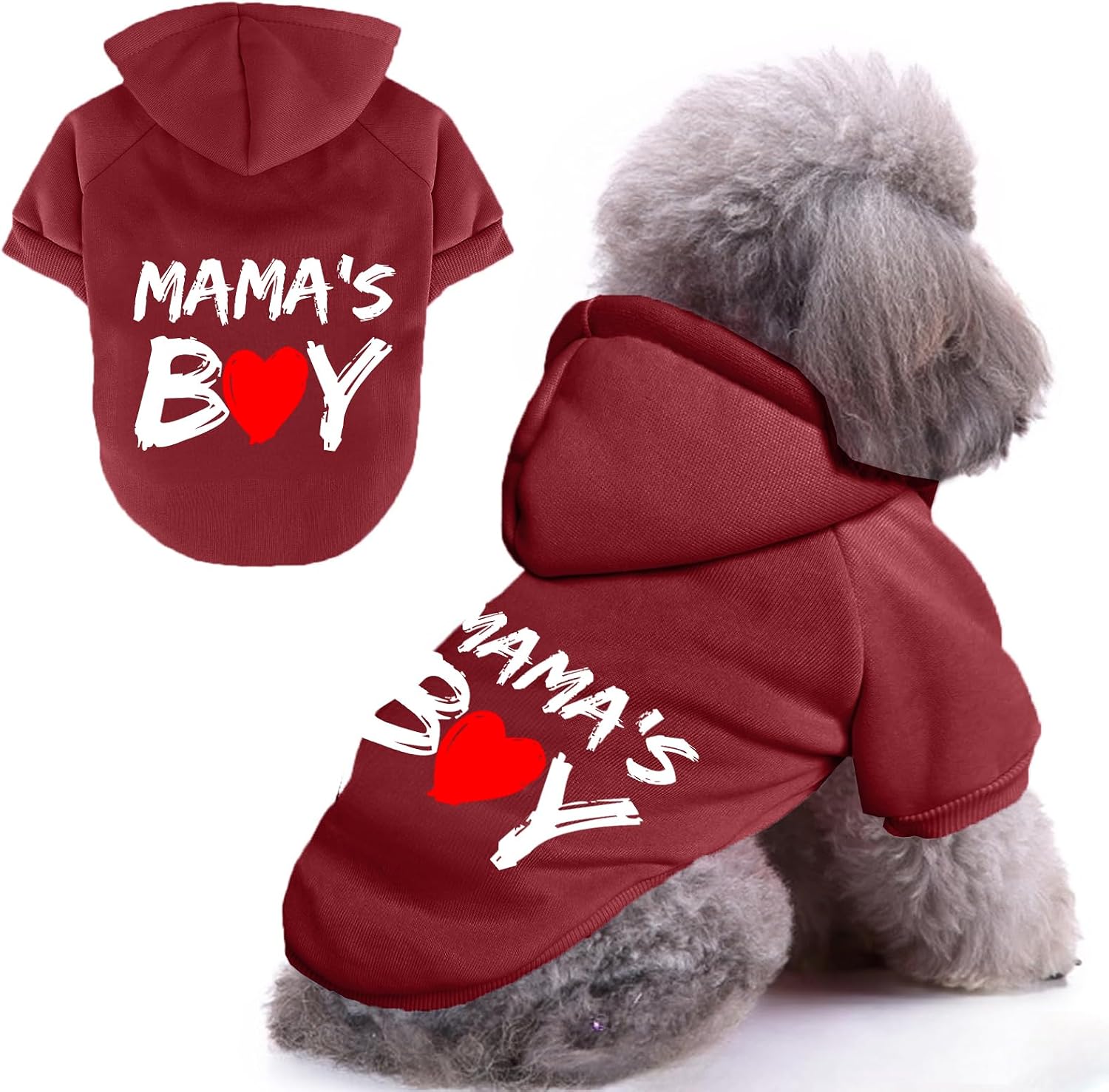 Cayxatiu imported pet apparel displaying close up of the hood and comfortable stitching.