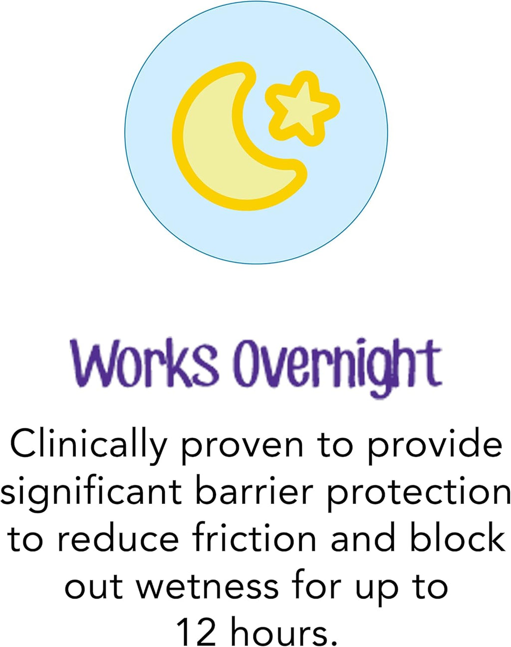 Thick protective barrier cream for overnight diaper rash prevention and redness relief.