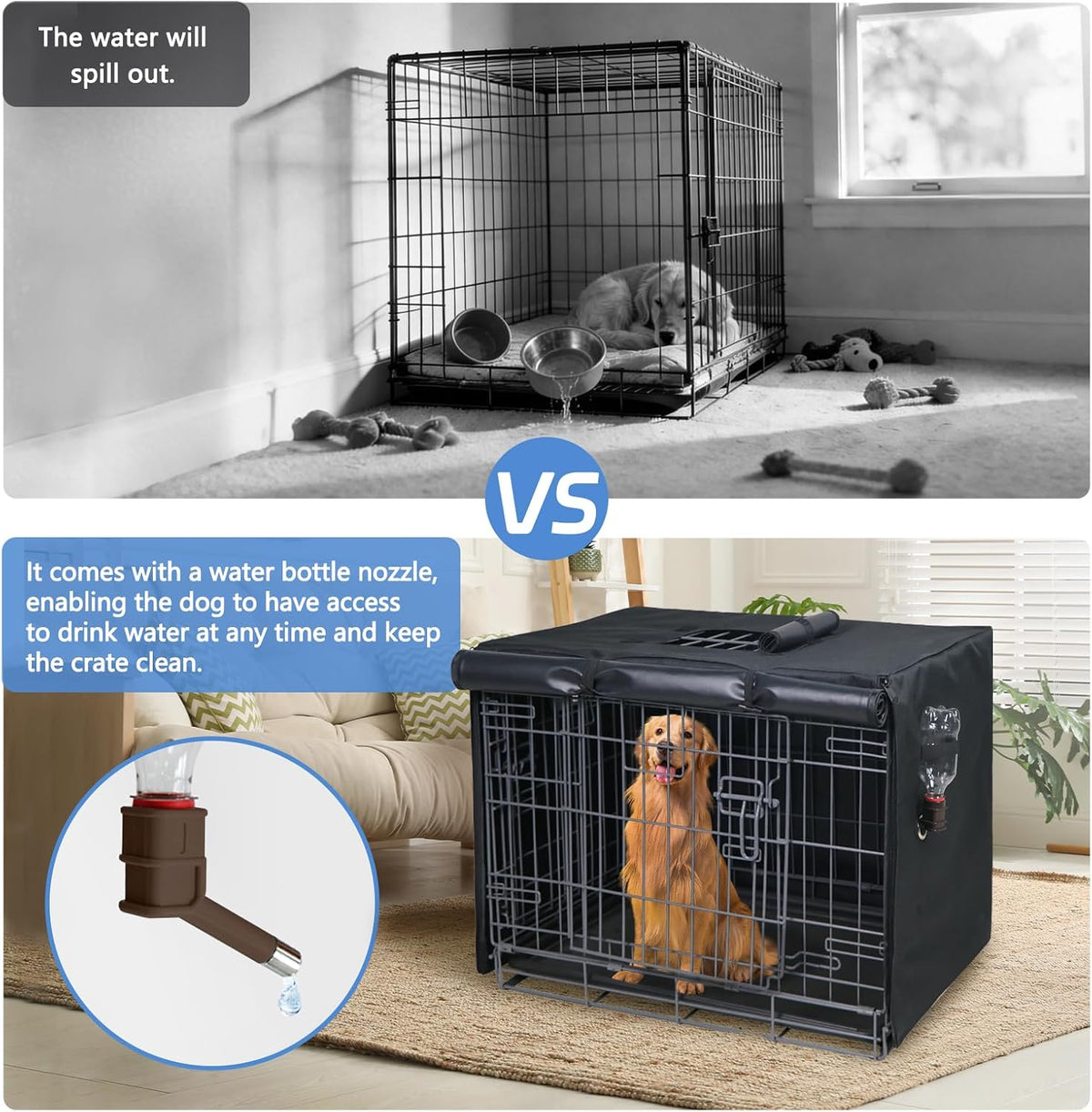 Peipaws black dog cage cover top window opening for easy handle access