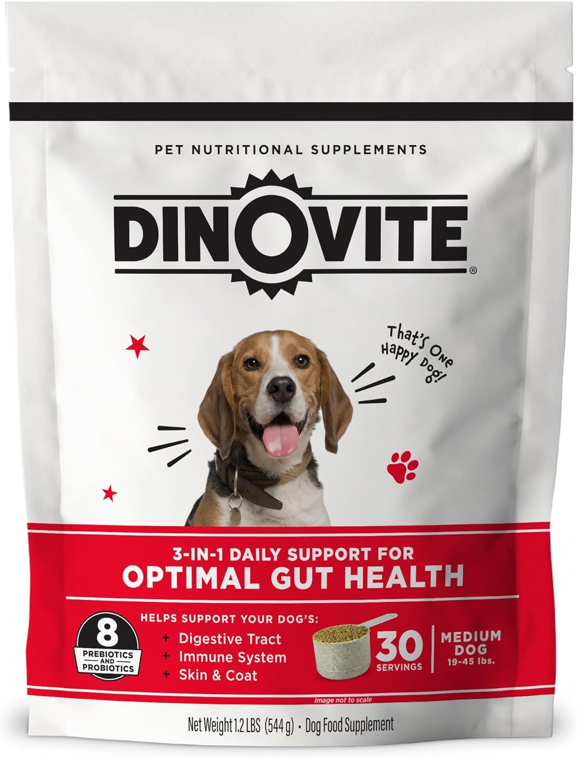 Dinovite Probiotics for Dogs, Probiotic Powder Food Topper for Large Dogs (45+ lb), Daily Digestive Health & Skin Support with Omega-3s, 30 Servings - Image 10