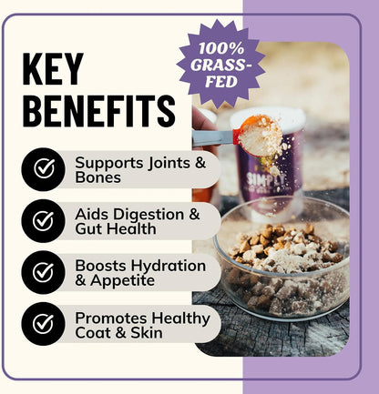Dehydrated beef bone broth powder for pet food topper