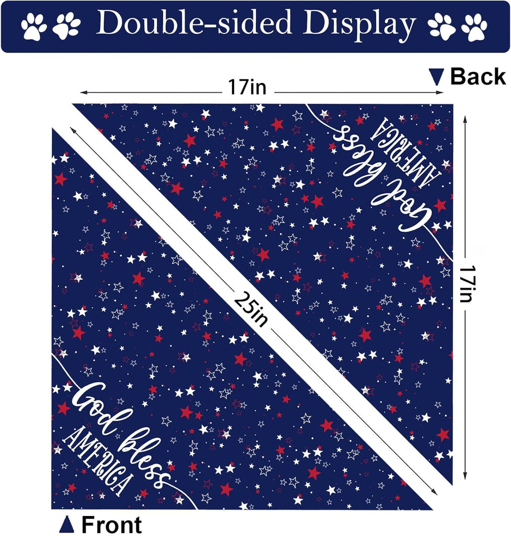 QIRUIMI reversible stars and stripes pet bandana fabric texture.