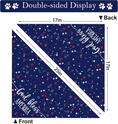 QIRUIMI reversible stars and stripes pet bandana fabric texture.