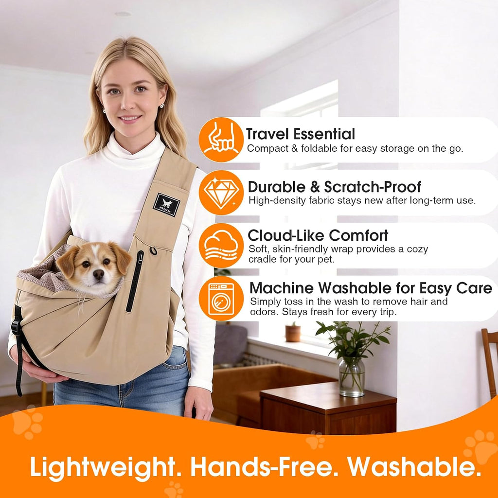 Hands-free usage demonstration of Pawpubby pet sling