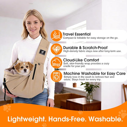 Hands-free usage demonstration of Pawpubby pet sling