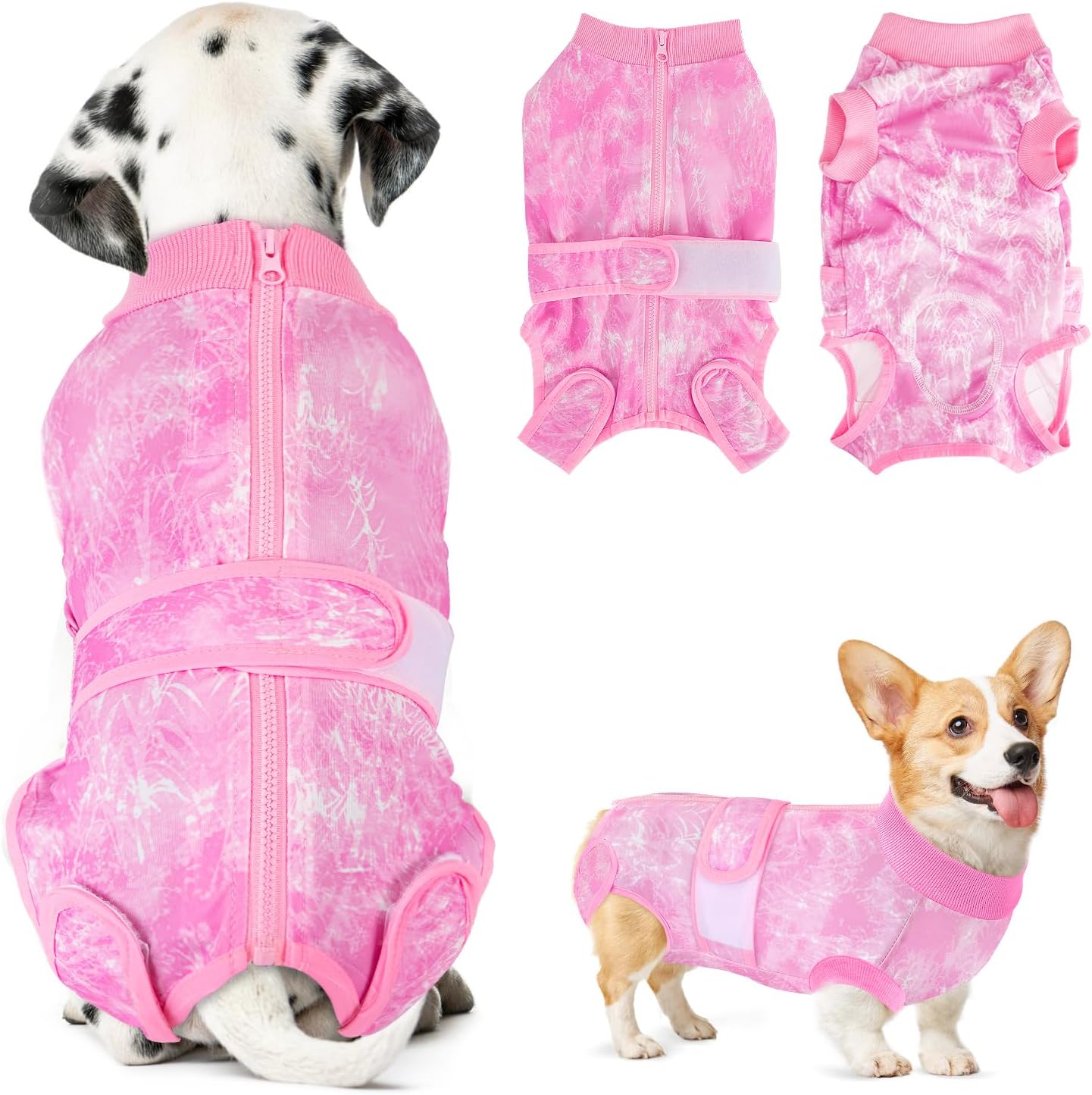 SlowTon imported anxiety reducing surgical bodysuit for small dogs angle view