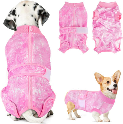 SlowTon imported anxiety reducing surgical bodysuit for small dogs angle view