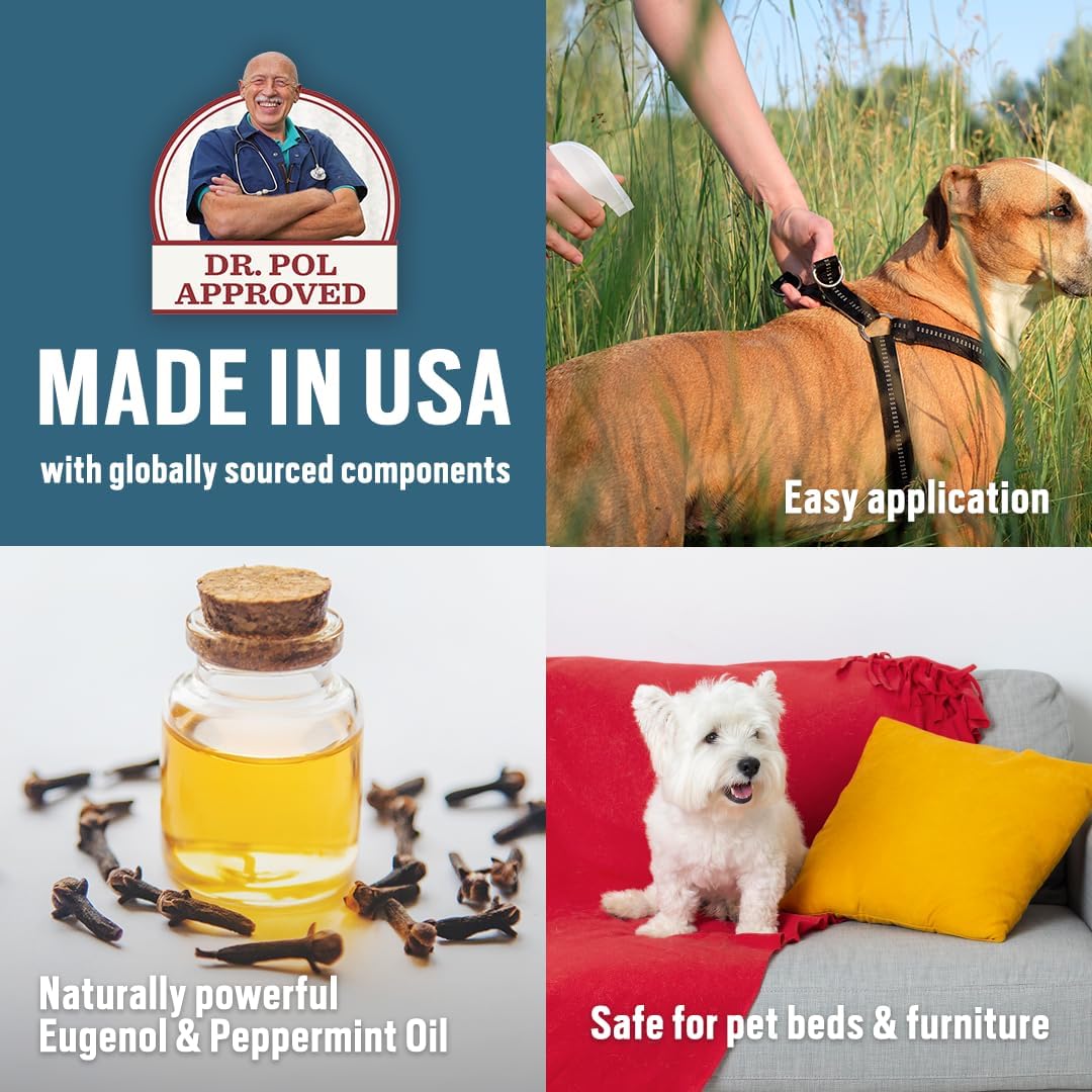 Natural plant-powered flea and tick spray label