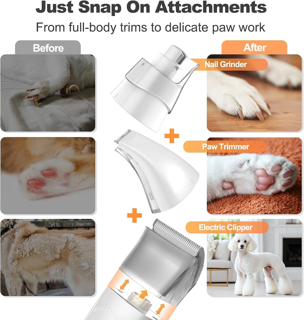 Afloia rechargeable wireless dog hair clipper and pet paw trimmer attachment