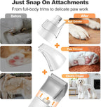 Afloia rechargeable wireless dog hair clipper and pet paw trimmer attachment