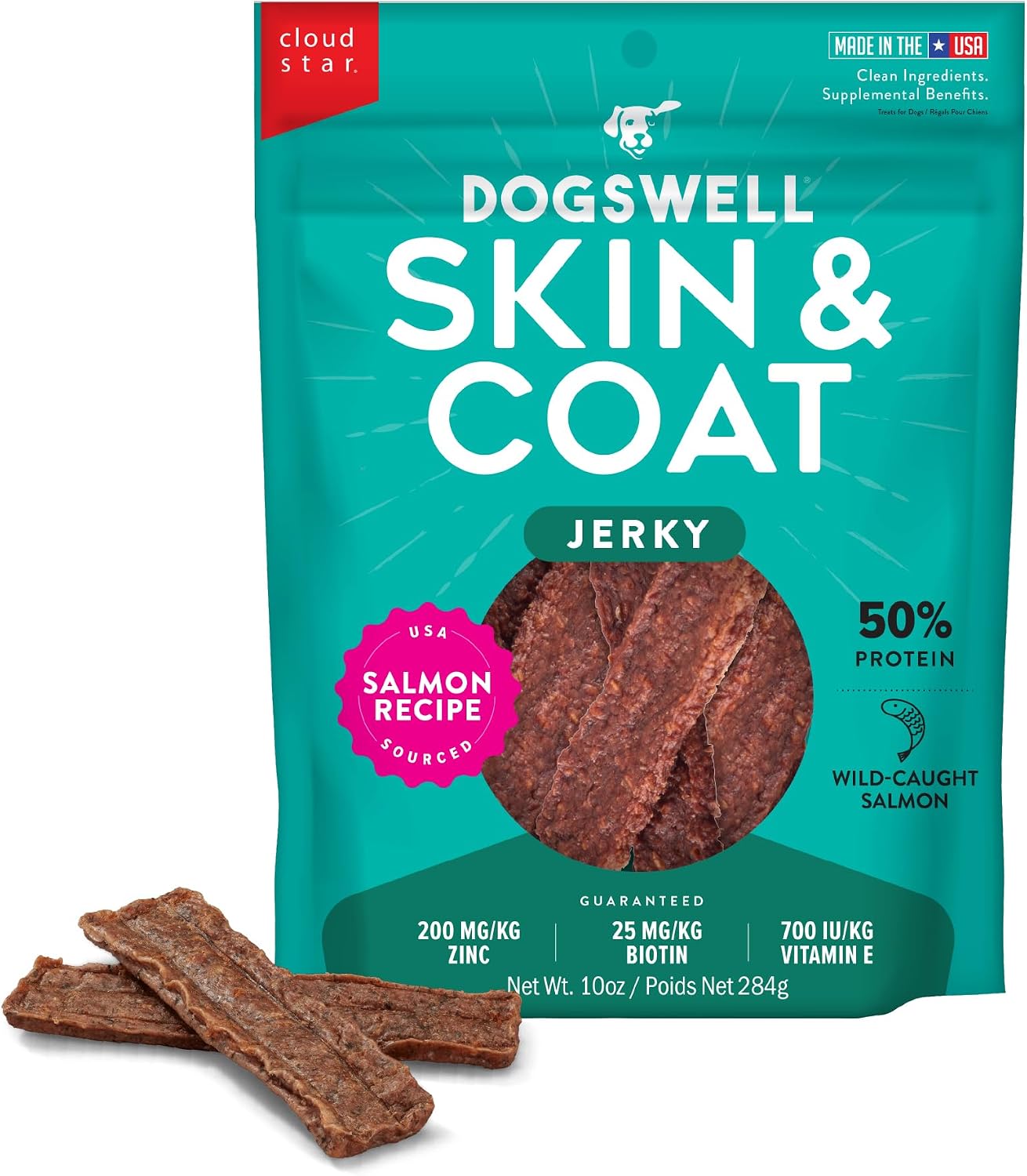 DOGSWELL Skin & Coat Jerky Dog Treats, Salmon, 18 oz. Pouch - Image 12