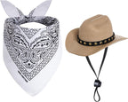 choyaxo Pet Cowboy Costume Halloween Costumes for Dogs Cat Cowboy Hat with Bandana Scarf (Small) - Image 12
