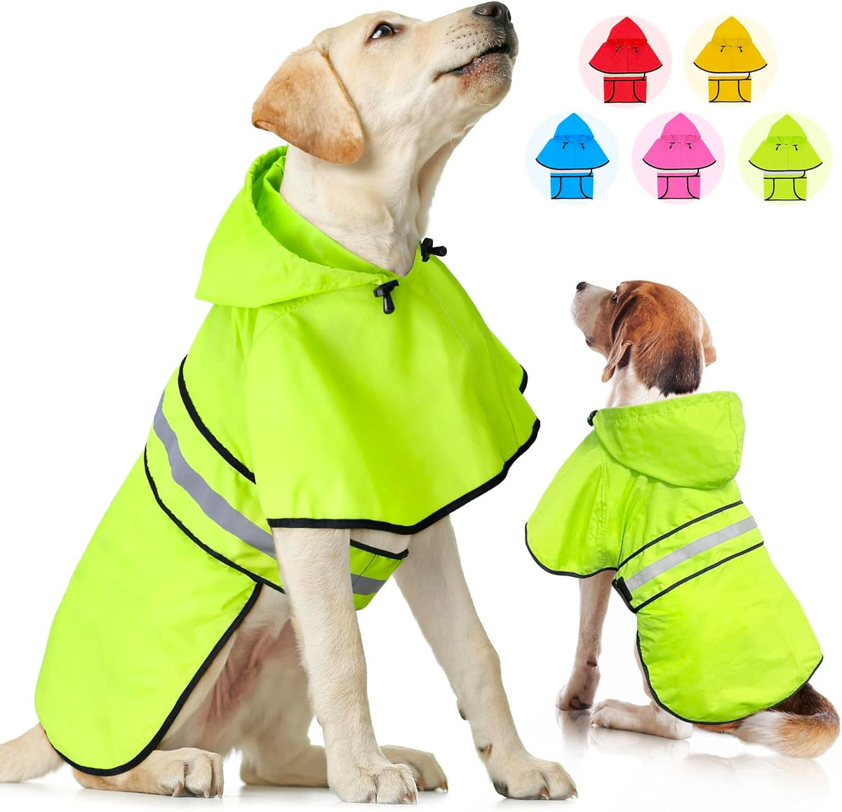 Weesiber Dog Raincoat, Waterproof Dog Rain Jacket with Leash Hole, Lightweight Reflective Pet Rain Coat for Walking (XL, Pink) - Image 11